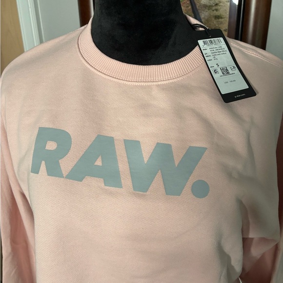 G-Star RAW logo Light Pink Crew Neck Sweater - Picture 2 of 5